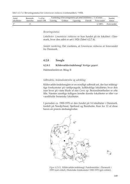 Naturtyper og arter omfattet af EF-Habitatdirektivet. Indledende