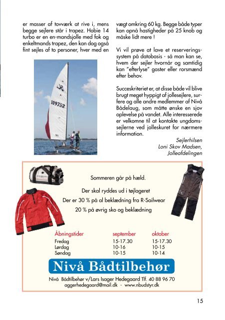 NB NYT August 2011 - Nivå Bådelaug - Sejl eller Surf i Nivå ...