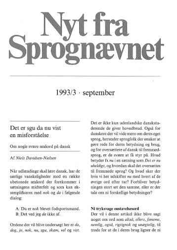 Nr. 3 - Dansk Sprognævn