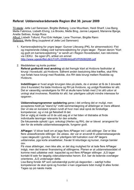 Referat fra møde 30. januar 2009 - DSOG
