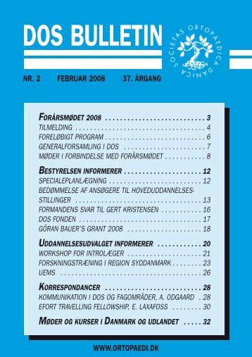 DOS BULLETIN - Dansk Ortopædisk Selskab