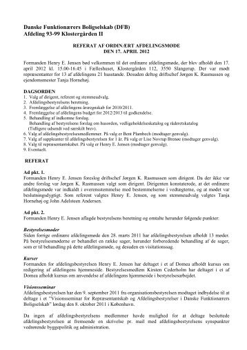 referat af afdelingsmøde 01-2012 - Domea