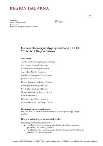 Minnesanteckningar 2012-12-19 - Region Dalarna