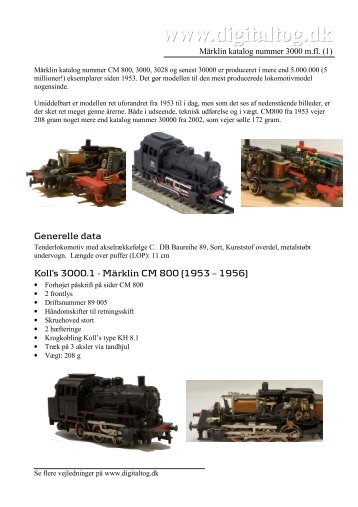 Märklin 3000 (1959 – 1961) - Digital tog og digital modeljernbane