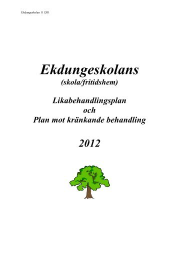Likabehandlingsplan (PDF, 378 kB) - Linköpings kommun