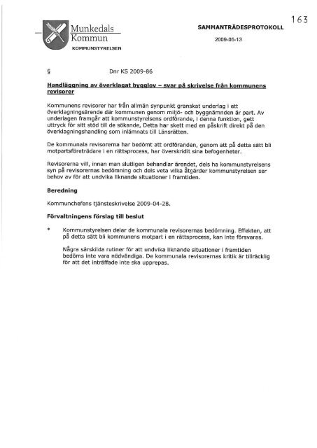 Handläggning av överklagat bygglov — svar på skrivelse från ...