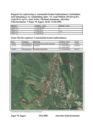 Rapport fra registrering av automatisk fredete kulturminner i ...