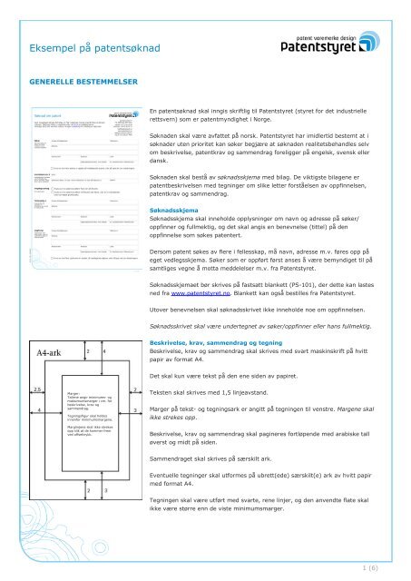 Eksempel på patentsøknad - Patentstyret