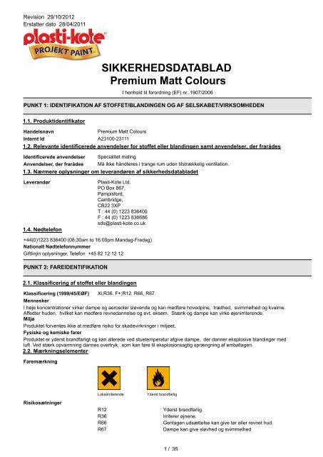 SIKKERHEDSDATABLAD Premium Matt Colours - Silvan