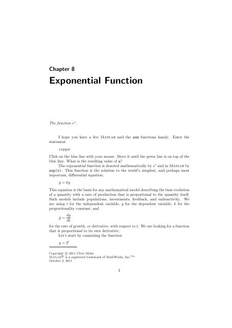 Chapter 8 Exponential Function - MathWorks