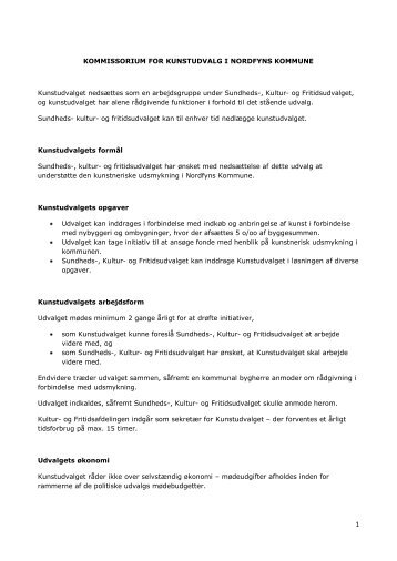 KOMMISSORIUM FOR KUNSTUDVALG I NORDFYNS KOMMUNE ...