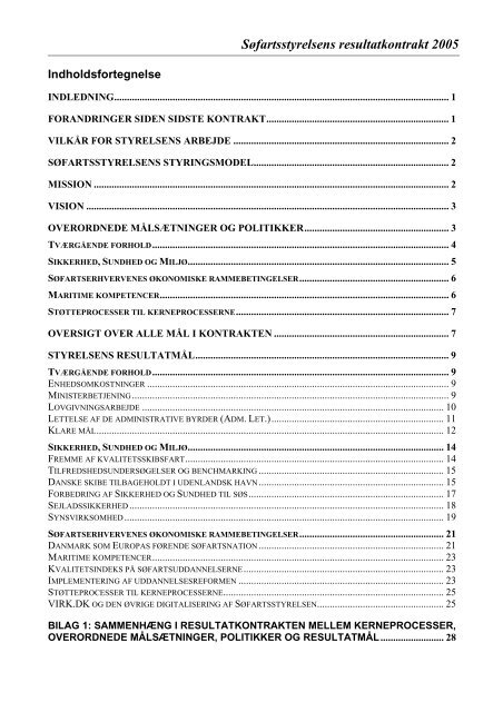 Resultatkontrakt 2005 - Søfartsstyrelsen