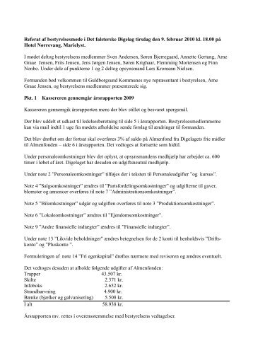 Referat fra bestyrelsesmøde 09/02 2010 - Det Falsterske Digelag