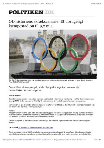 OL-historiens skrækscenarie: Et ubrugeligt kæmpestadion til 9,2 mia ...