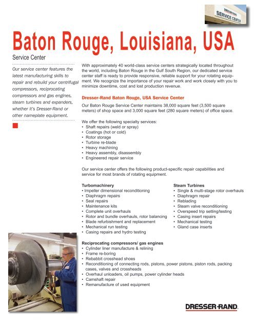Baton Rouge Louisiana Usa Service Center Dresser Rand