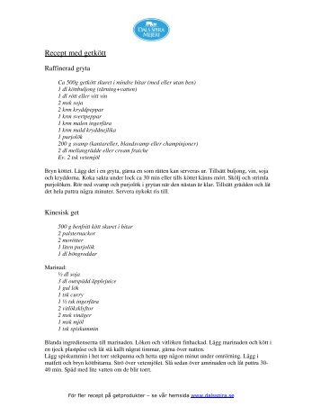 Recept på killingkött (pdf-fil)