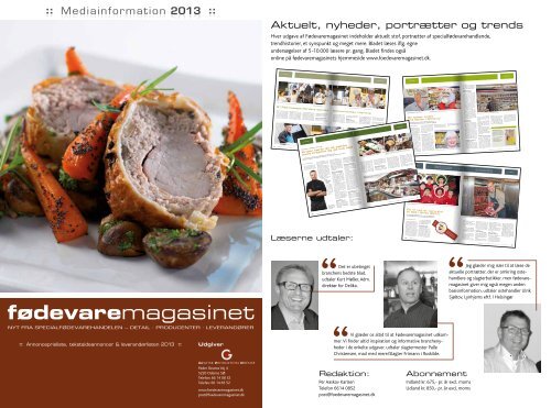Download vores brochure med priser her! (pdf) - Fødevaremagasinet