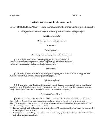 Kalaallit Nunaanni pinerluttulerinermi inatsit UAGUT MARGRETHE ...