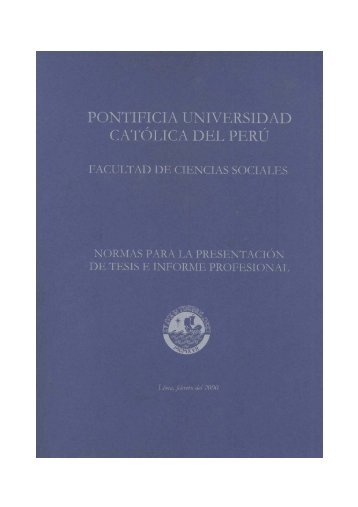 Descargar normas para la presentación de Tesis. - Pontificia ...