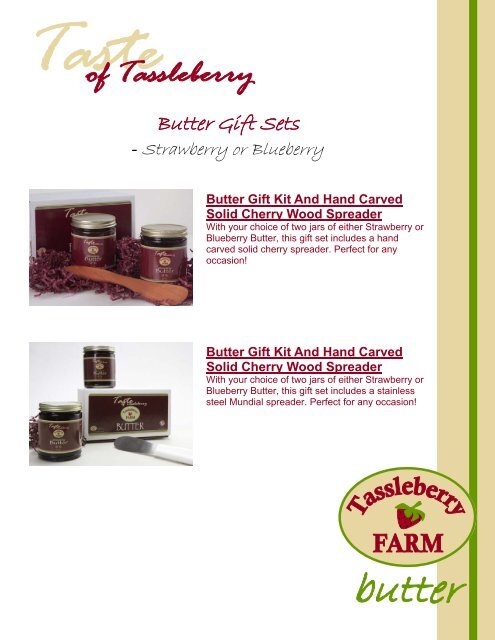 View Full Product Catalog HERE - Tassleberry Farms