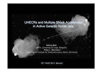 UHECRs and Multiple Shock Acceleration in Active Galactic ... - TAUP