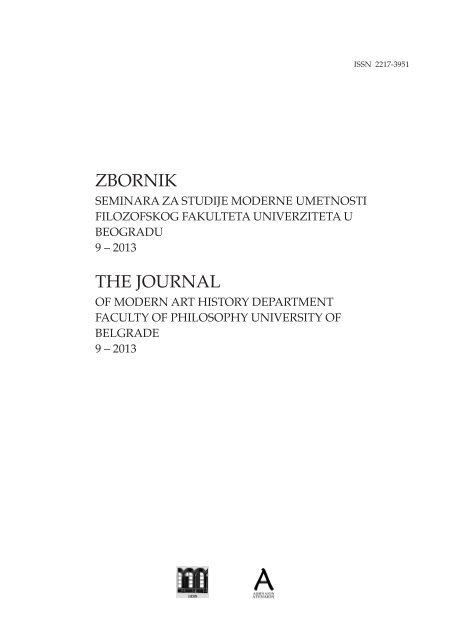 Zbornik seminara za studije moderne umetnosti br. 9 (pdf) - Atenaion