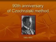 90th anniversary of Czochralski pulling method