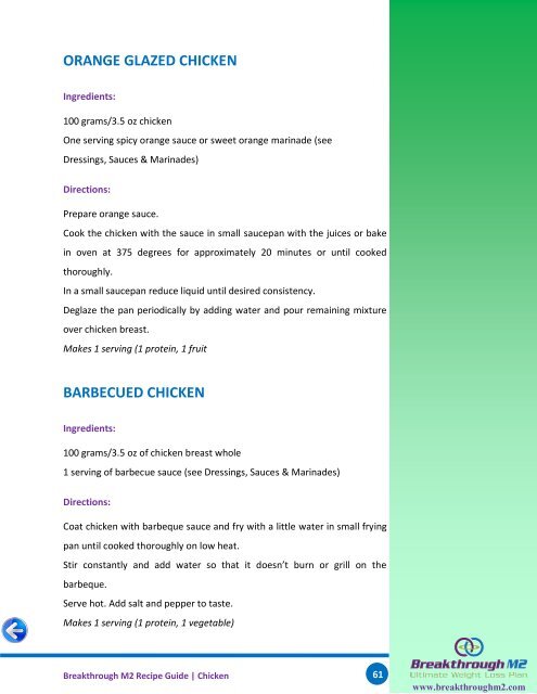 Breakthrough M2 Recipe Guide - BreakThroughM2