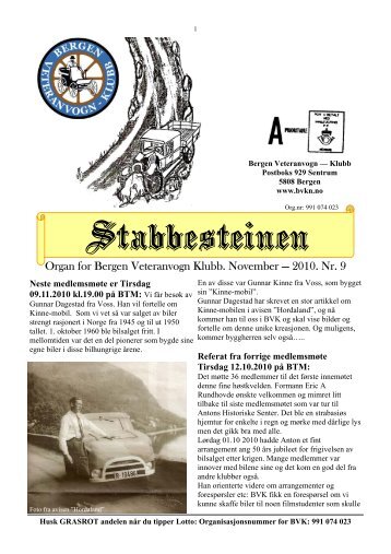 stabbesteinen nr.9 - november - Bergen Veteranvogn - Klubb