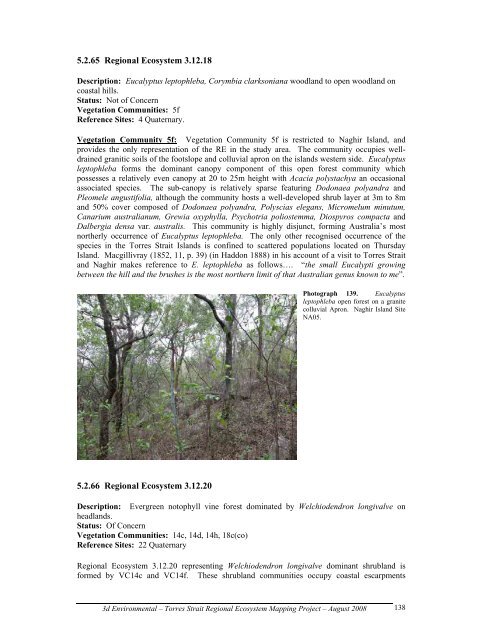 Appendix 2 - Vegetation Communities and Regional Ecosystems