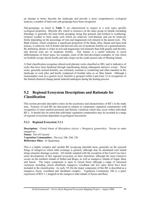 Appendix 2 - Vegetation Communities and Regional Ecosystems