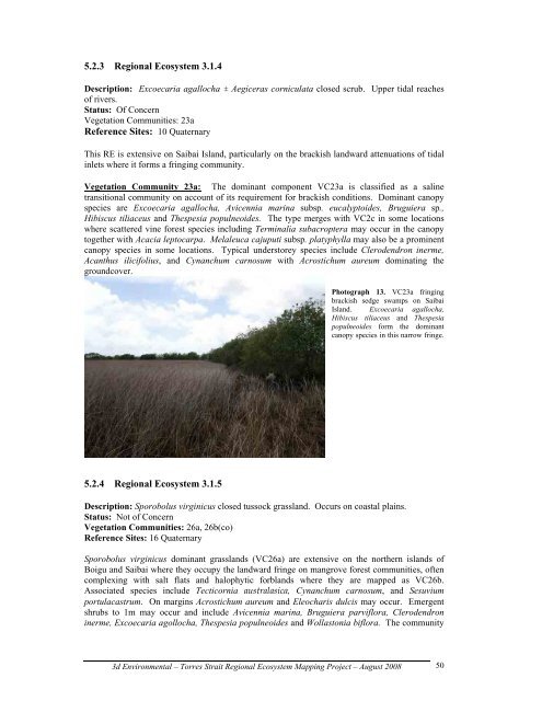 Appendix 2 - Vegetation Communities and Regional Ecosystems