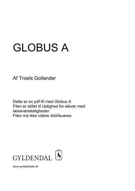 GLOBUS A - Syntetisk tale