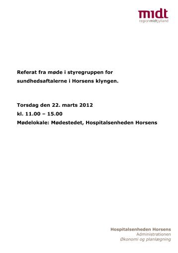 Referat - Regionshospitalet Horsens