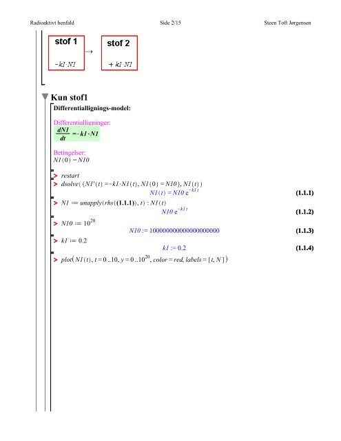 Model: radioaktivt henfald - Steen Toft Jørgensen