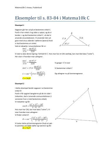 Eksempler til s. 83‐84 i Matema10k C