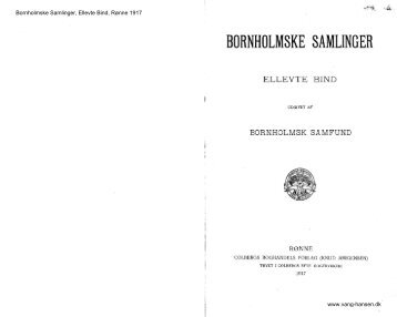 Bornholmske Samlinger - Bind 11 - 1917 - Bornholms Historiske ...