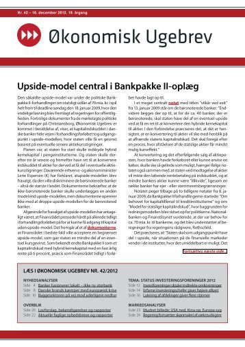 Upside-model central i Bankpakke II-oplæg - Økonomisk Ugebrev