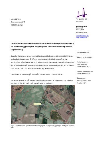 Lena Larsen Rennebjergvej 45 4230 Skælskør Landzonetilladelse ...