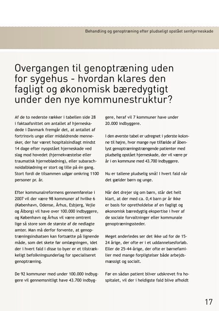 Behandling og genoptræning - Hjerneskadeforeningen