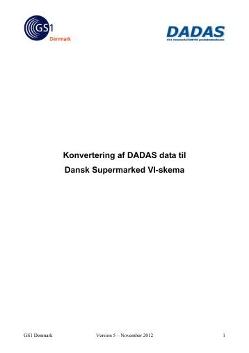 Konvertering af DADAS data til Dansk Supermarked VI-skema