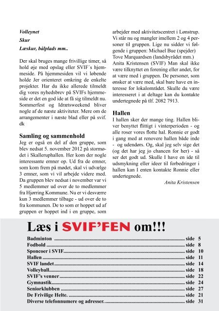 SVIFFEN april 2013 - Skallerup-Vennebjerg Idrætsforening