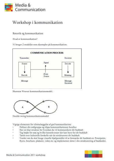 Præsentation til workshop i kommunikation 2