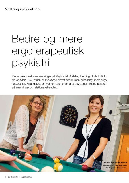 Bedre og mere ergoterapeutisk psykiatri