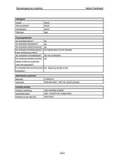 Se vandforsyningsplan 2012 - 2017 her. - Kommuneplan 2009-2021