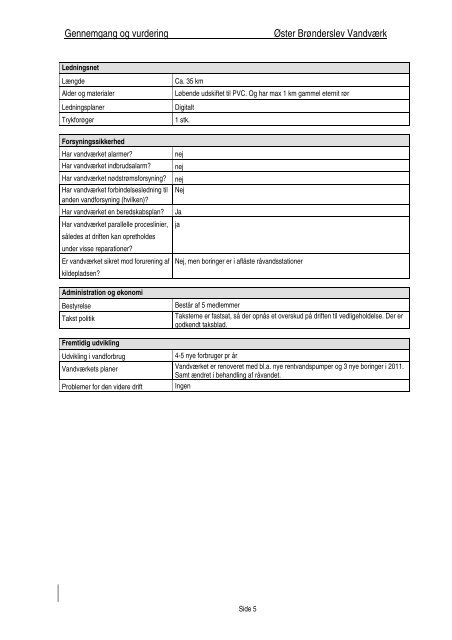 Se vandforsyningsplan 2012 - 2017 her. - Kommuneplan 2009-2021