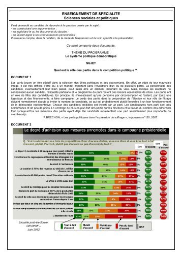 Le rôle des partis politiques dans la compétition politique