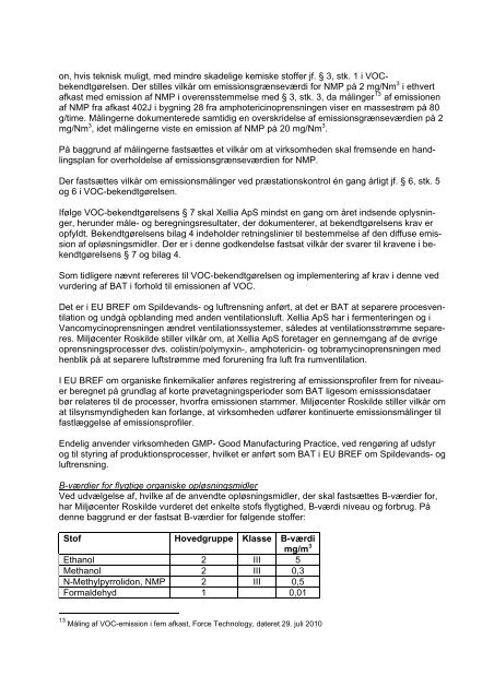 Notits Miljøgodkendelse samt tilhørende kommuneplantillæg og vvm ...