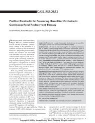 Prefilter Bivalirudin for Preventing Hemofilter Occlusion in ...