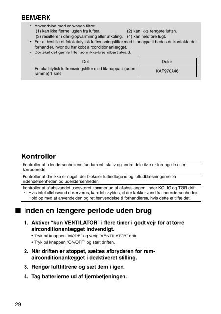 Daikin FTXL-20-25-35G-2V1B Betjeningsvejledning